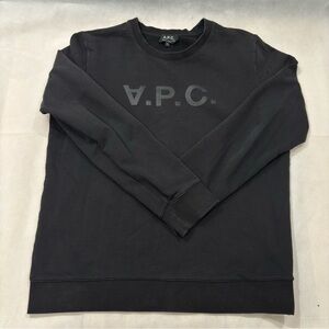 A.P.C. Men's Charcoal Crewneck Sweater